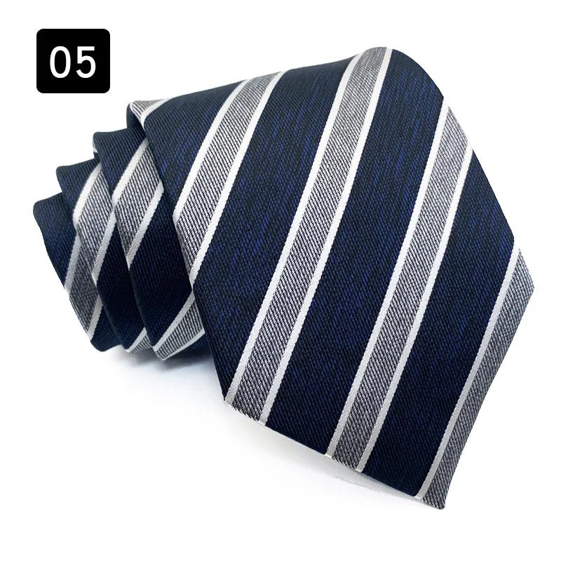 Wholesale 8CM Men's Necktie Classic Ties For Man Wedding Business Party Stripes Striped Jacquard Neck Tie Ascot Accessories