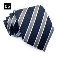 Wholesale 8CM Men's Necktie Classic Ties For Man Wedding Business Party Stripes Striped Jacquard Neck Tie Ascot Accessories