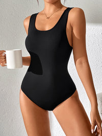 Womens Bodysuit  Crew Neck Sexy Knitted Stretch Shirts Bodysuits Sleeveless Tank Tops Bodysuit Jumpsuit Slim