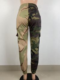 Women Casual Cargo Pants Summer Fall Ladies Trendy Patchwork Camouflage Trousers Pants