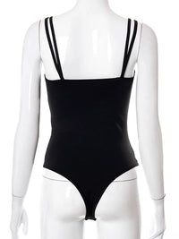 Solid Romper Mesh See Through Long Sleeve Patchwork Bodysuits Women Fashion Sexy Streetwear Jumpsuit Baddie Clothes Female Club