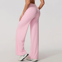 Hearuisavy Women Straight-Leg Sports Pants Gym Clothing Naked Feeling Compression Wide Leg Yoga Leggings Pilates Fitness Tights