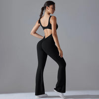 Sexy Back V Jumpsuit Gym Set Women Training Yoga Suit Sportswear Women Sports Jumpsuit Fitness Rompers Stretch Workout Bodysuits