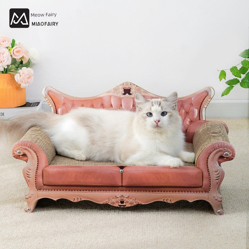 Meow Fairy Cat Sofa Corrugated Paper Cat Scratch Board Cat Nest Integrated Replaceable Removable Scratching Board Grinding Claw Cat Toy