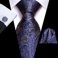 Hi-Tie Blue Business Solid 100% Silk Men&#39;s Tie NeckTie 8.5cm Ties for Men Formal Luxury Wedding High Quality Gravata