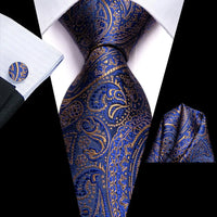 Hi-Tie Blue Business Solid 100% Silk Men's Tie NeckTie 8.5cm Ties for Men Formal Luxury Wedding High Quality Gravata