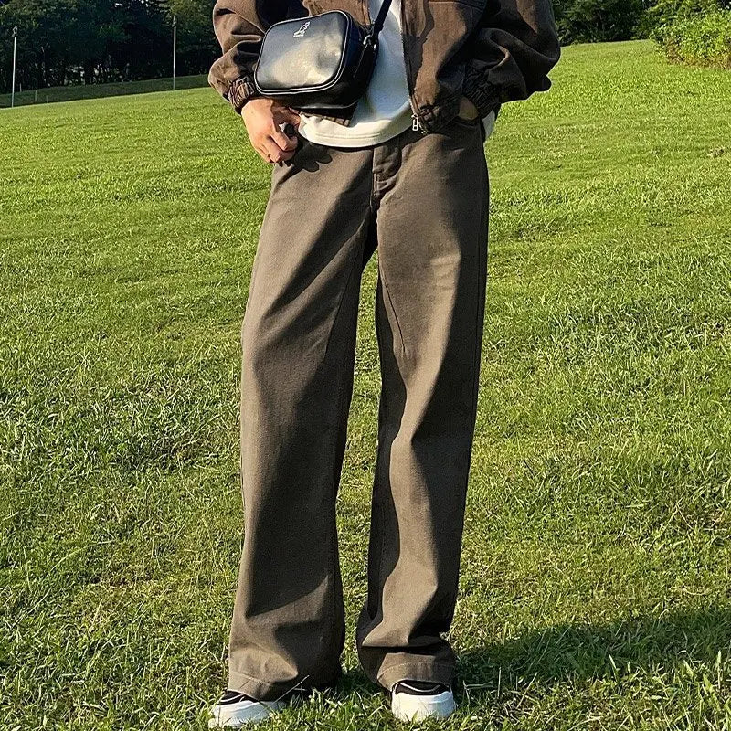 New American Casual Retro Straight Jeans for Men's Niche Loose Trousers Trendy