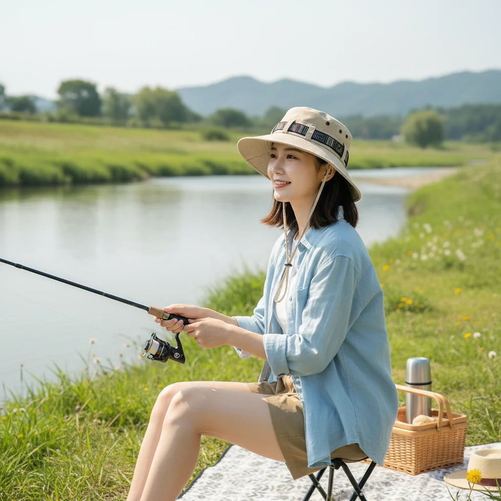 Four Seasons Bucket Hat Sun-Protection Hat for Outdoor Activities UPF50+ Wide Brim Adjustable Fishing Cap for Men and Women