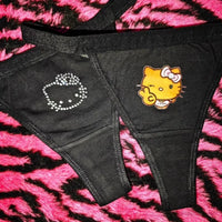 Sanrio Hello Kitty Sweet Sexy Panties Women Soft Cotton Thongs Female New Tangas Y2k Girl Kawaii Elastic Low Waisted Underwear