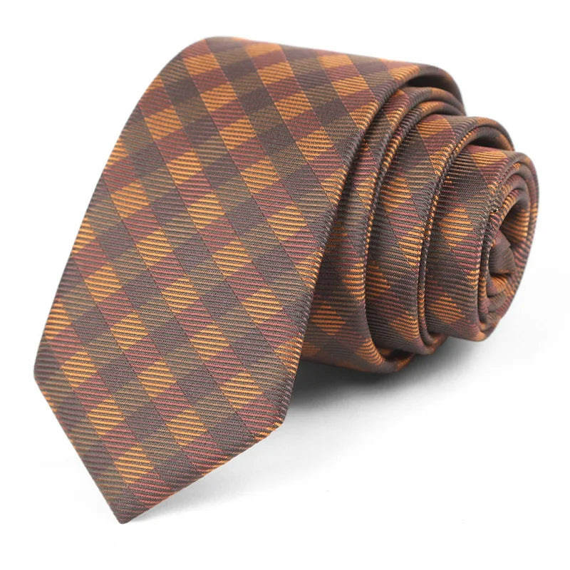 Luxury Skinny 6CM Mens Necktie Ties For Man Striped Plaid Floral Solid Jacquard Ascot Business Party Neck Tie Accssories