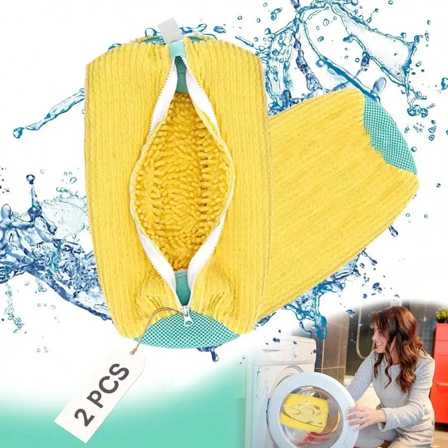 Machine Washable Shoe Washing & Drying Bag with Soft Fiber - Durable Polyester Laundry Protector for Shoes Adjustable Strap