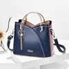 Women Patchwork Handbags PU Leather Purse Block Handle Tote Bags Fashion Large Capacity Stitching Totes Satchel Shoulder Bag New