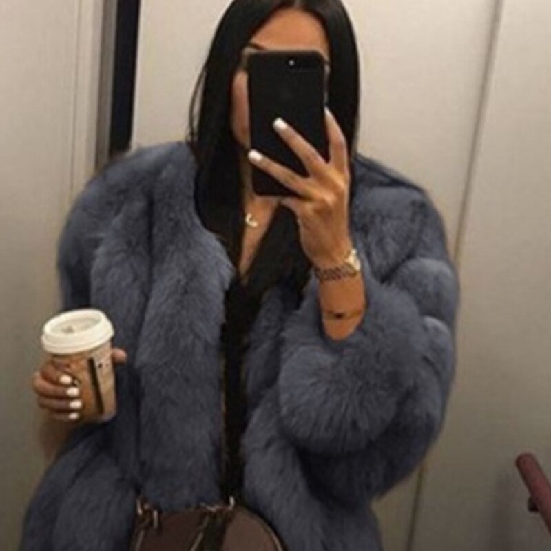 Women Coat Mink Coats Winter Top Fashion Fur Coat Elegant Thick Warm Outerwear Fake Fur Jacket Chaquetas Mujer 2021 L3