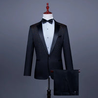 2025 New Black and White Hot Diamond Suits for Men 2-piece,Male Group Chorus/Singer Host/Anchor Dress Performance MC Blazer+Pant