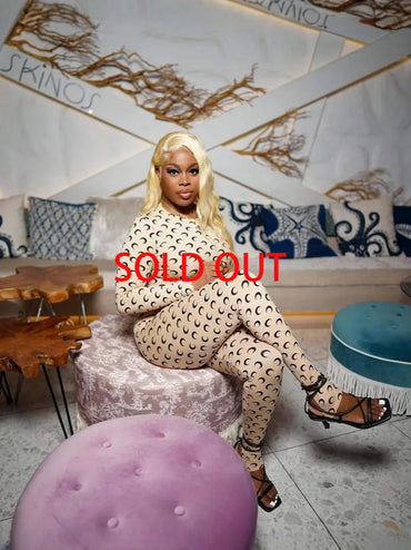 STYLISH LADY Moon Printed Slim 2 Piece Set Women Long Sleeve Shirt and Shorts Suits 2025 Summer Sexy Club Party Elastic Outfits