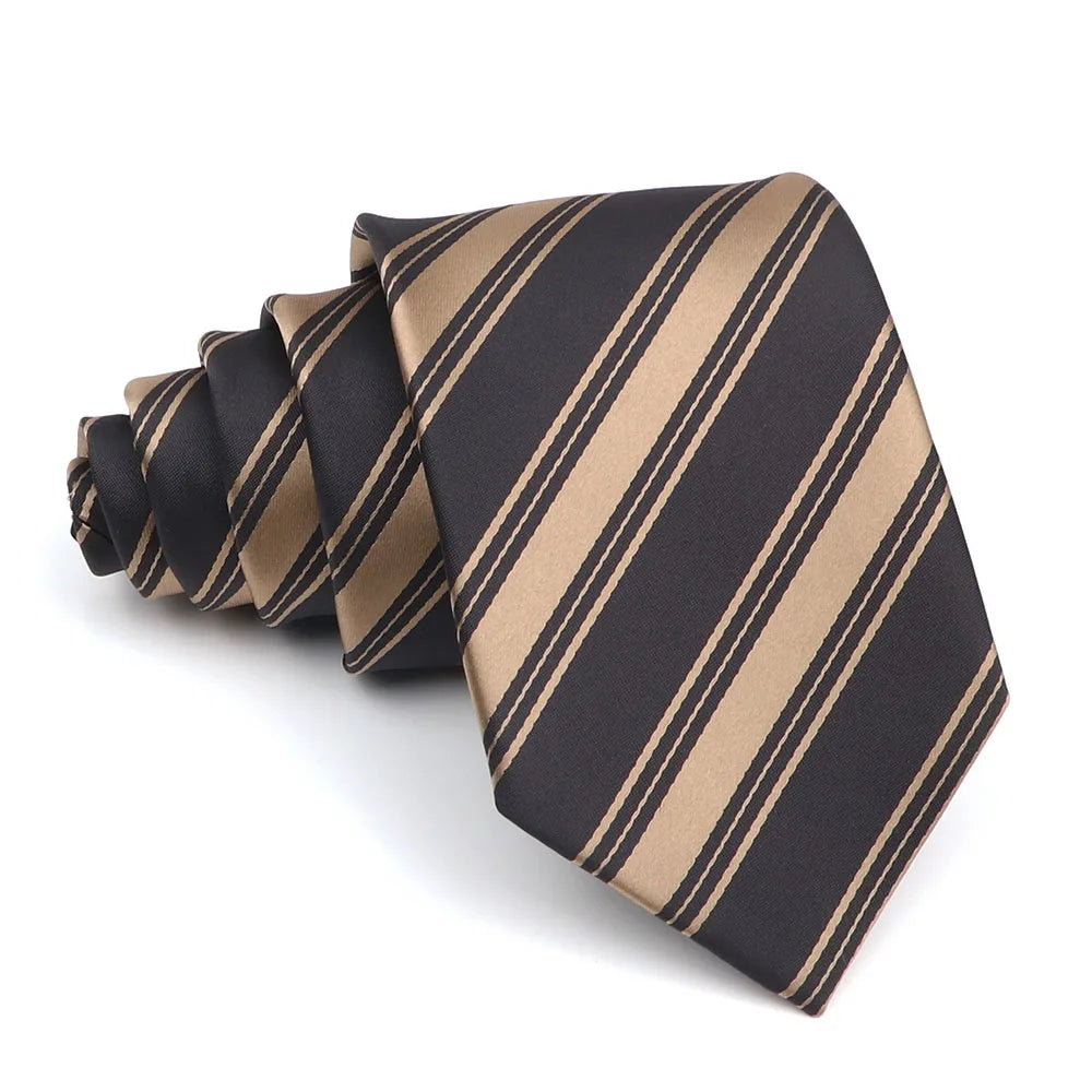 New Striped Tie Men's 8cm Ties Business New Year Gift Classical Necktie Office Accessories Men Costume Daily Wear Wedding Party