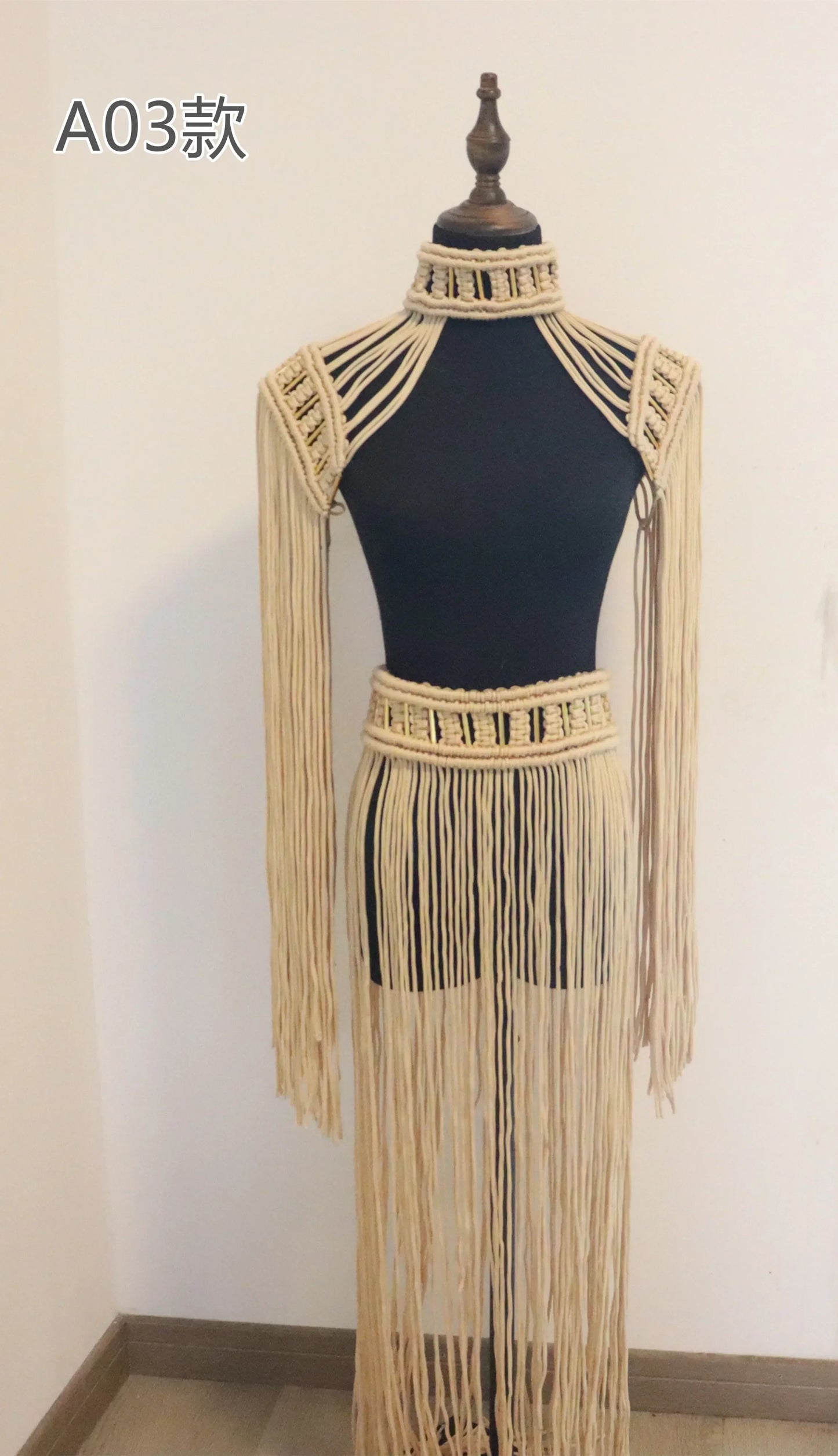 Leosoxs Hand Crochet Knitted Women Bikini Cover Ups Summer Holiday Tassel Beach Bathing Suit Sexy Hollow Out Skirts Matching Set