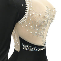 Sexy Rhinestone Pearl Mesh Glam Dresses Sexy Evening Party Wear Women Clothing