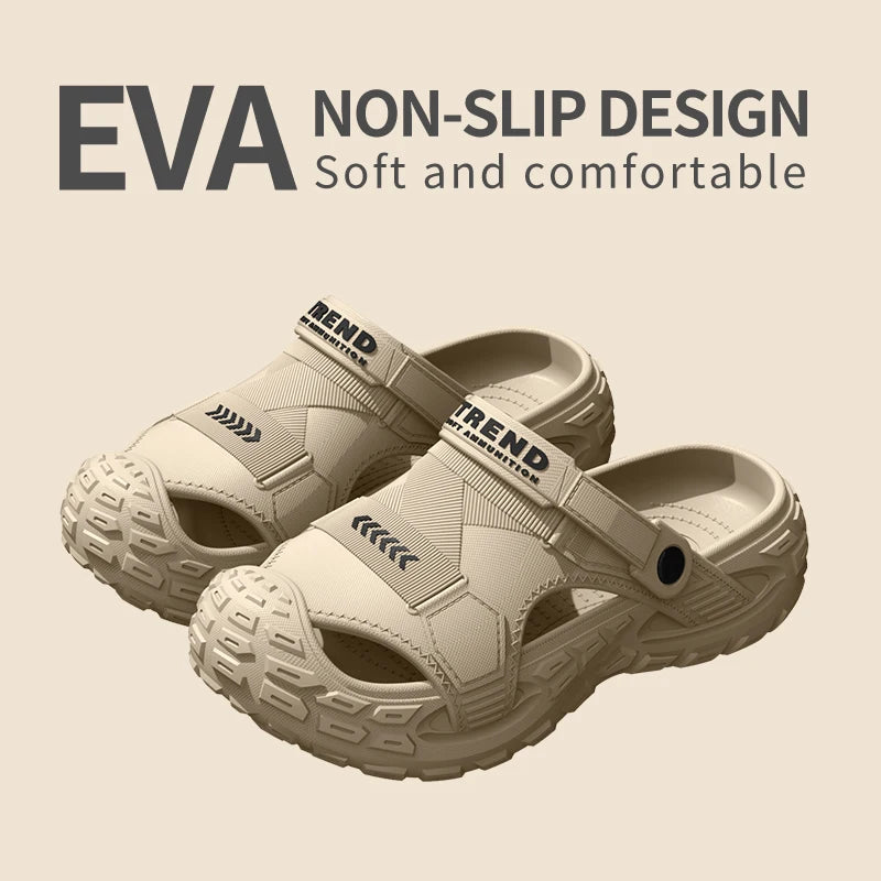 EVA Men's Outdoor Summer Wearable Clog Shoes Anti-Slip Breathable Odor-Resistant Slip-Resistant Sandals