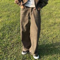 New American Casual Retro Straight Jeans for Men's Niche Loose Trousers Trendy