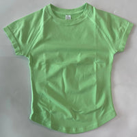 Longline Short Sleeve Top For Women Gym Crop Top Light Weight Yoga Top Shirt Stretchy Workout Clothes Running Sports Shirts