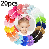 20/40Pcs Sweet Random Candy Color Bow Hair Clip Set for Baby Girls Cute Ribbon Hairpin Kids Headwear Kids Hair Accessories Gifts