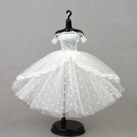 Dress Up Doll Dress Evening Party Prom Dress Lace Dolls Clothes Mini Black Tutu Dotted Doll Princess Dress Doll Accessories