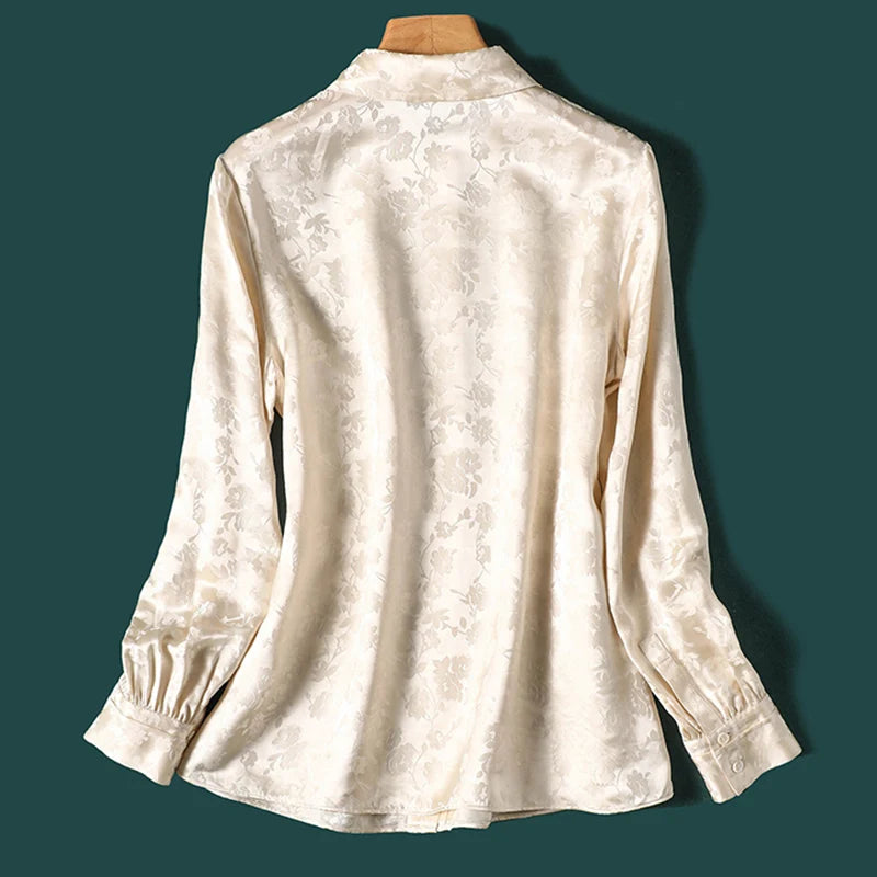 New Spring Women blouses Fashion jacquard Ladies Shirts Elegant Style Tops blusa mujer