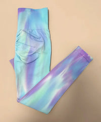 Women Tie Dye Seamless Leggings Scrunch Fitness High Waist Athletic Yoga Pants Soft Nylon Workout Elastic Gym Training Leggins