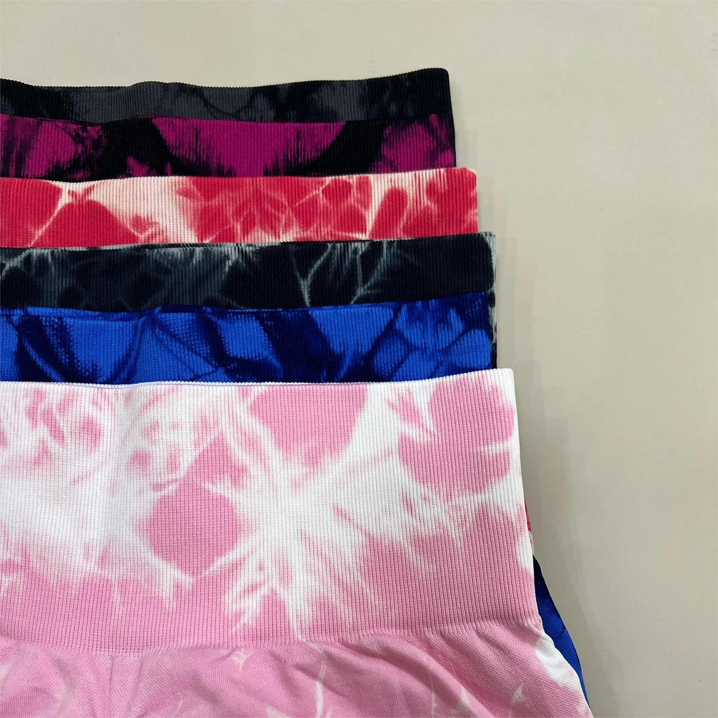 Women Gym Tie Dye Scrunch Shorts Fitness Seamless Nylon High Waist Sports Leggings Stretch Yoga Pants Workout Running Tights