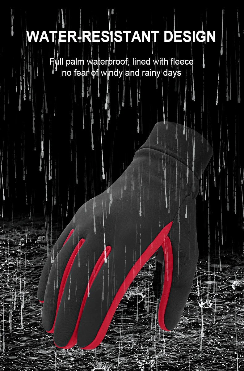 INBIKE Winter Gloves for Men Women Thermal Fleece Cycling Gloves Full Finger Touchscreen Anti-Shock Road Mountain Bicycle Gloves