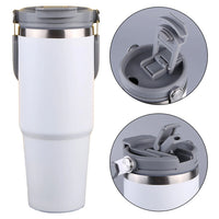 30oz Vacuum Insulated Cup with Handle Double-Layer Insulated Cup Stainless Steel Sports Water Bottle for Cold Hot Beverages