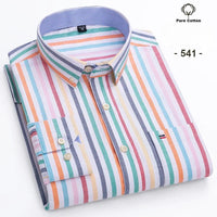 New in shirt Plus size 7xl 100%cotton Oxford long-sleeve shirts for man slim fit formal plain shirt plaid office elegant clothes