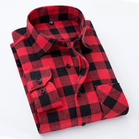 New in shirt fashion korean popular 40%cotton long-sleeve shirts for men slim fit plain shirt streetwear Casual plaid clothes