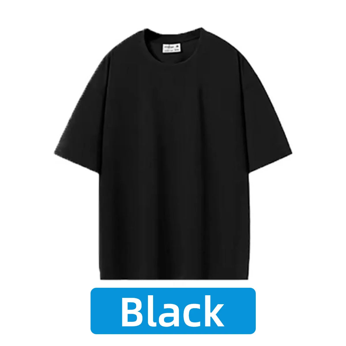 100% Pure Cotton T-Shirt With Round Neck Shoulder Design For Both Men Women Summer Solid Color Short Sleeved Casual Loose Fit