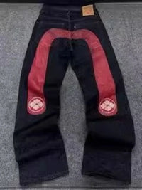 European and American hip-hop jeans men and women printing four seasons trendy trousers Gothic Y2K high street spring and summer