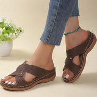 Sandals Women  Summer Shoes Women Elegant Low Heels Sandals Summer Slippers Zapatos Mujer Wedge Heeled Sandals Female 2024