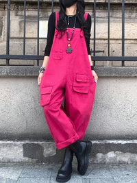 Fashion Women Jumpsuits Suspender Female Causal Loose Pocket Maxi Cargo Pants ZANZEA 2023 Spring Autumn Solid Rompers Overalls