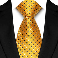 8cm Width Yellow Color Neck Ties For Men Paisley Dots Necktie Handmade Business Formal Tie Suit Accessories Tuxedo Cravat
