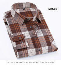S-11XL Plaid Flannel Shirts For Men's Long Sleeve Cotton Fashion Design Young Casual Standard-Fit Thick Man Shirt Blouse Clothes