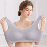 Women's Summer Ultra-thin Sports Bra Ice Silk Seamless Underwear Comfortable Sports No Steel Ring Underwear Plus Size M-4XL