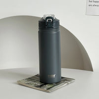 TYESO 600ML/750ML Thermos Water Bottle With Straw Stainless Steel Car Thermal Sports Cup Keeps Cold and Heat Thermal Travel Mug