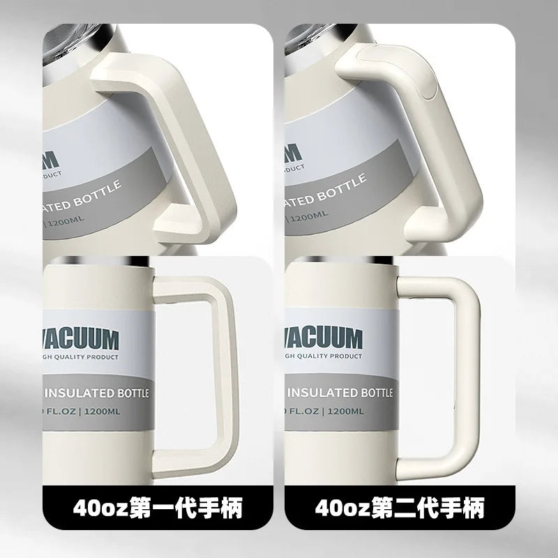 40oz car cup, 304 stainless steel straw insulated cup, ice cream cup, car water cup