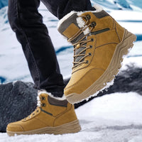 Brand Winter Men's Boots Warm Men's Snow Boots High Quality Leather Waterproof Men Sneakers Outdoor Men Hiking Boots Work Shoes