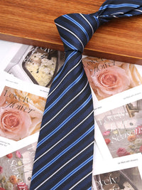 7.5/8CM Man Thin Tie Striped Necktie Men Business Formal Wedding Tie Navy Blue Black Neck Ties Fashion Shirt Necktie Accessories
