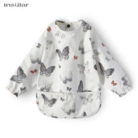 New Baby Bib with Pocket for Feeding Accessories Bibs for Children Waterproof Long Sleeve Bibs Aprons with Long Sleeve