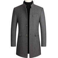 Boys Winter Black Coat Plus Size Woolen Blend Coat Male Long Windbreaker Jacket Thick Cotton Warm Men Jacket Mens Overcoat 4xl