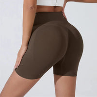 Peach Hip Lifting Sports Shorts Women High Waist Belly Slimming Running Training Quick-drying Trousers Tight Three-point Shorts