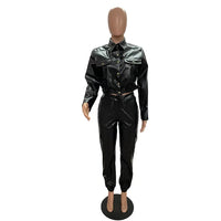 Women Pants Sets Two Piece Long Sleeve Cardigan Hidden Breasted Solid Zipper Fly Pencil Pants Slim Fit High Street Pockets