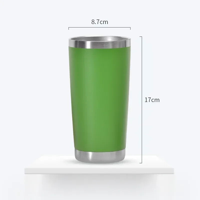 20oz High Color Double Layer Stainless Steel Insulated Cup Car Cup Ice Cream Cup Beer Cup Outdoor Portable Water Cup